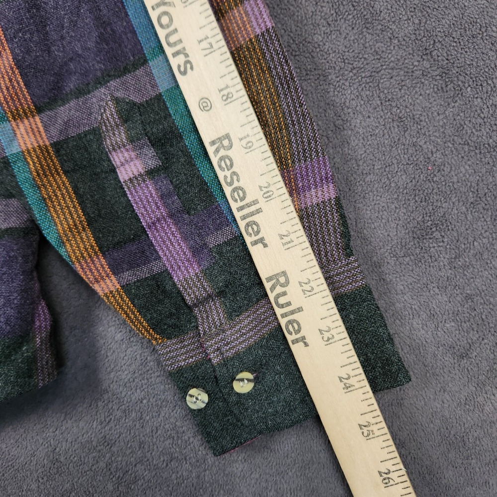 Vintage Country Squire by Block Plaid Flannel Shirt Mens Large Purple Wool Blend - Picture 8 of 9